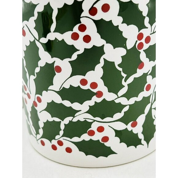 Waechtersbach SPAIN White Christmas Green Holly Red Berries Coffee Mug Lot of 2 - Picture 2 of 9